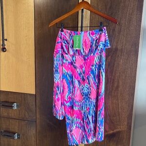 Lilly Pulitzer One sleeve silk jersey dress XS